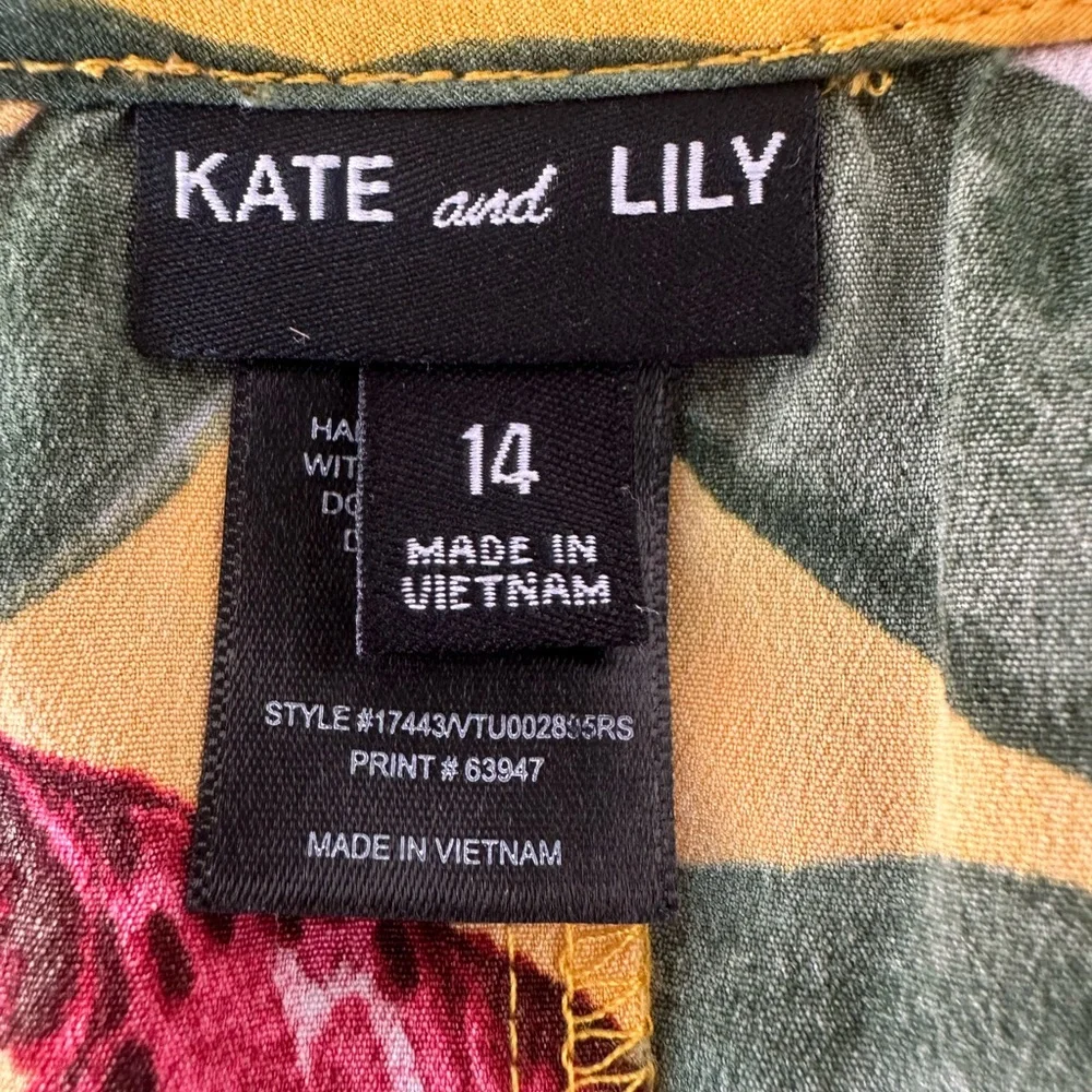 Floral Sleeveless Dress - Yellow and Pink women size 14 - Picture 10 of 11